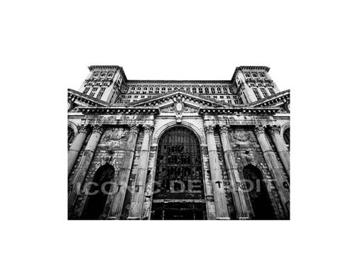 Michigan Central Train Station Entrance Black and White Luster or Canvas Print $35 - $430 Luster Prints and Canvas Prints   
