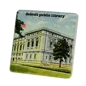 The Detroit Public Library Porcelain Tile Coaster Coasters   