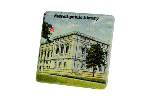 The Detroit Public Library Porcelain Tile Coaster Coasters   