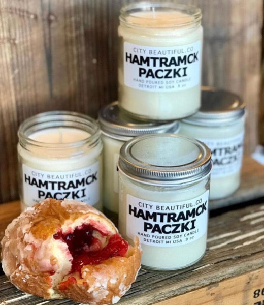 Hamtramck Paczki - Hand Poured Soy Candle by City Beautiful . Co - 9oz. Candle   