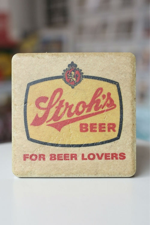 Stroh's: For Beer Lovers Porcelain Tile Coaster Coasters   